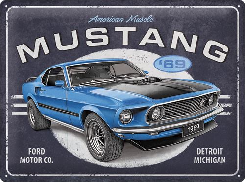 Ford Mustang 1969 Mach 1 Retro Blechschild 30 x 40cm