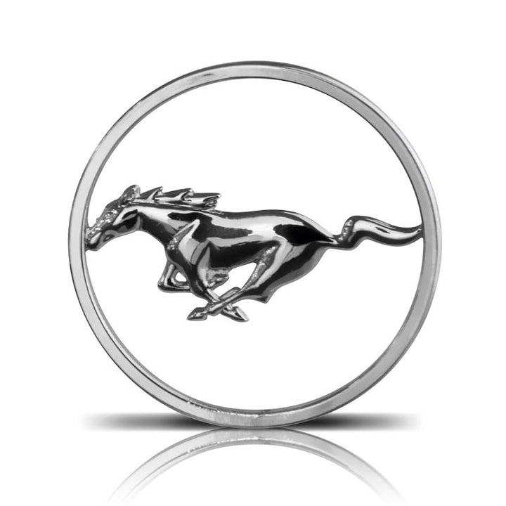 Ford Mustang Schlüsselanhänger mit Einkaufswagen-Chip Silber
