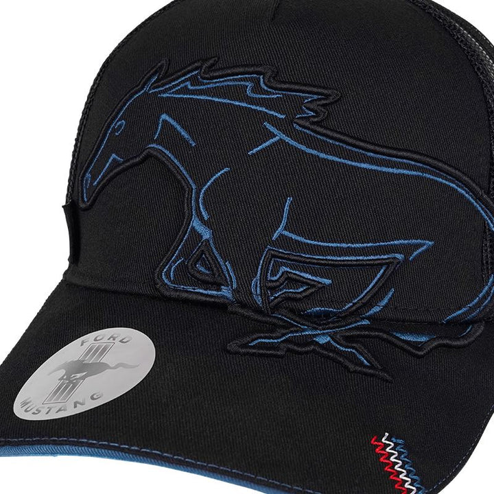 Ford Mustang Baseball Cap Pony Schwarz-Petrol