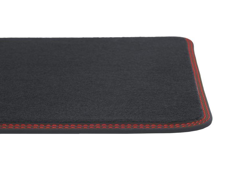Focus Premium Velours-Fußmatten Set 2018 - 2021, schwarz mit roter