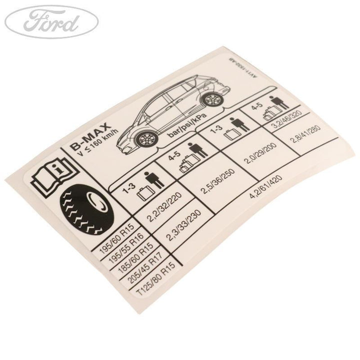 Original Ford B-MAX 2012-2017 Reifen Aufkleber 1831875