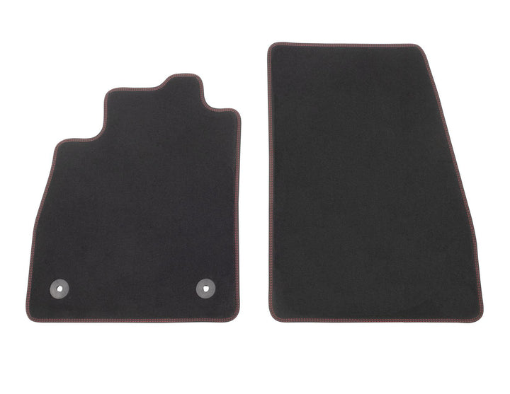 Original Ford Puma & Fiesta Velours-Teppichfußmatten vorne, schwarz, rote Nähte