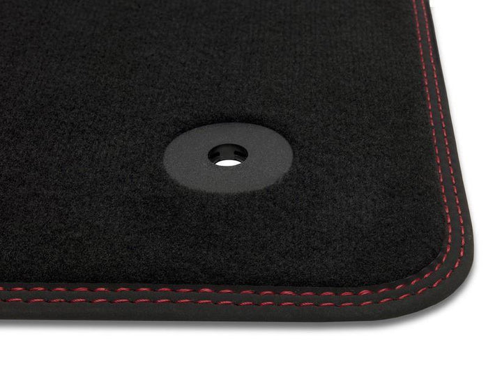 Focus Premium Velours-Fußmatten Set 2018 - 2021, schwarz mit roter Naht