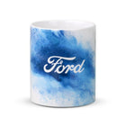 Ford Logo Tasse Splash Blau Weiß Keramik 330ml