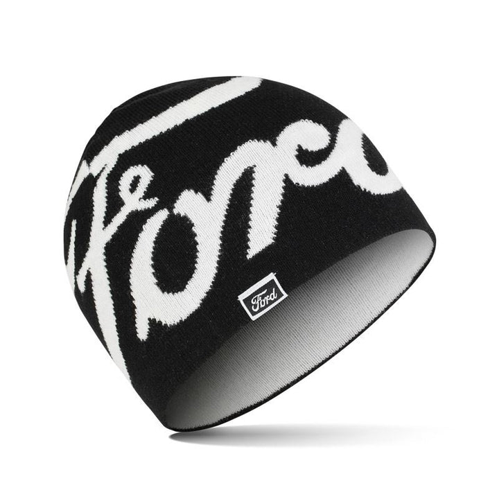 Ford Logo Contrast Beanie Mütze Schwarz Weiß