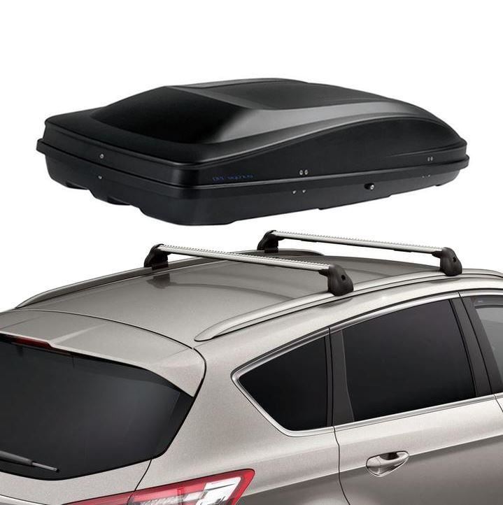 Ford S-MAX 2015-2023 Querträger & G3 Dachbox Elegance Europe 390 Mattschwarz
