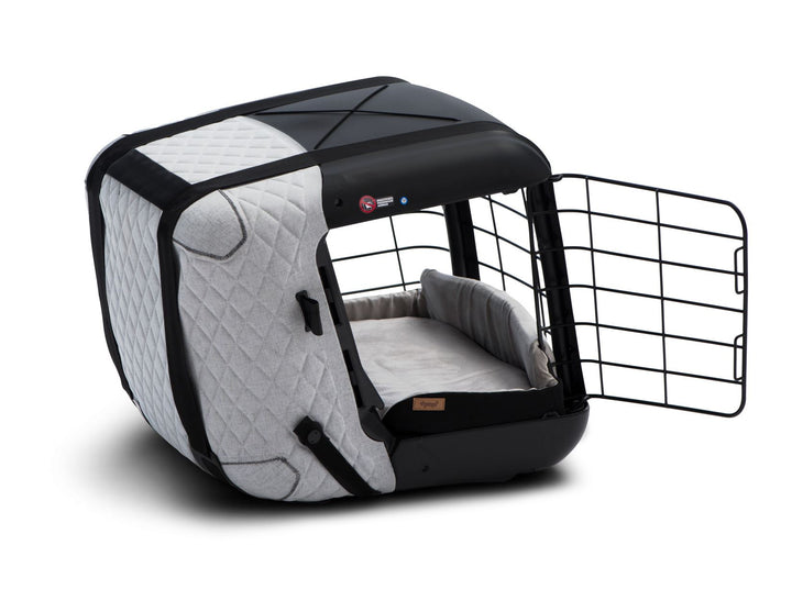4pets®* Caree Transportbox für Katzen&Hunde, Beifahrer- oder Rücksitz, Cool Grey