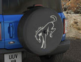 Original Ford Bronco Reserveradabdeckung schwarz mit weißem Bronco Pony Logo