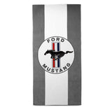 Ford Mustang Logo Badetuch Grau Weiß 140 x 70cm