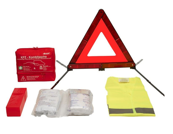 Kalff* Premium Erste-Hilfe-Ausrüstung in roter Nylontasche, Nano „Trio“