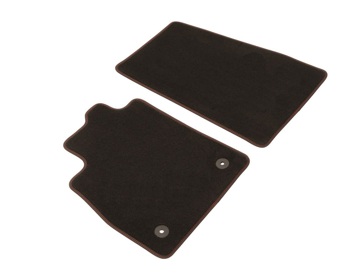 Original Ford Puma & Fiesta Velours-Teppichfußmatten vorne, schwarz, rote Nähte