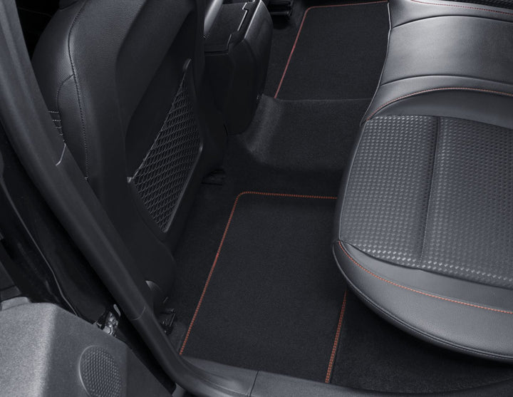 Original Ford Focus ab 2018 Premium Velours-Fußmatten vorne,schwarz, rote Nähte
