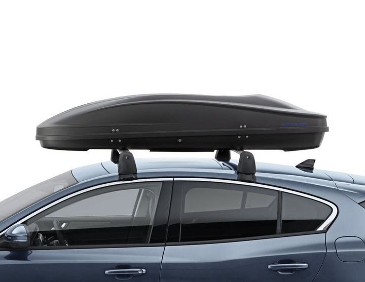 Ford Focus 2018-Aktuell Querträger & G3 Dachbox Elegance Europe 390 Mattschwarz