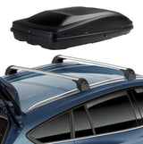 Ford Focus 2018-Aktuell Querträger & G3 Dachbox Elegance Europe 390 Mattschwarz