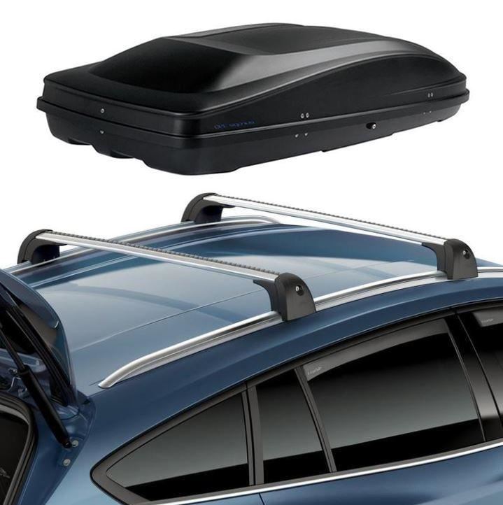 Ford Focus 2018-Aktuell Querträger & G3 Dachbox Elegance Europe 390 Mattschwarz