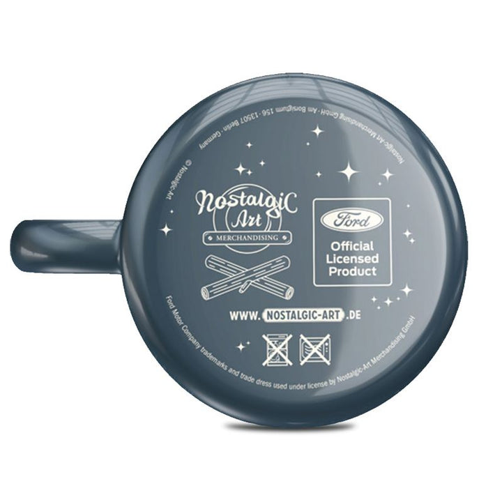 Ford Mustang Meet The Boss Retro Emaille Tasse Blau