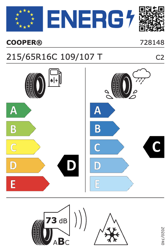 Ford Transit (04/2019 - 05/2024) &
Transit Tourneo Custom (04/2019 - 08/2023 16 Zoll Winterkompletträder - 215/65 R16 C 109/107T-Cooper