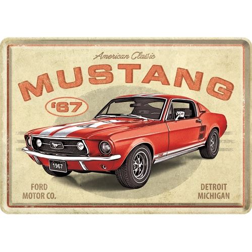 Ford Mustang Blechpostkarte