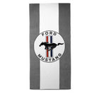 Ford Mustang Logo Badetuch Grau Weiß 140 x 70cm