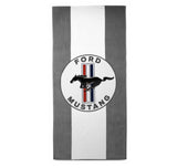 Ford Mustang Logo Badetuch Grau Weiß 140 x 70cm