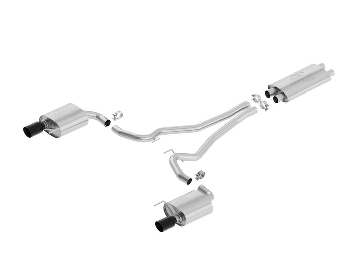 Ford Mustang Sportauspuff Edelstahl, mit zwei schwarzen Endrohren 2216647