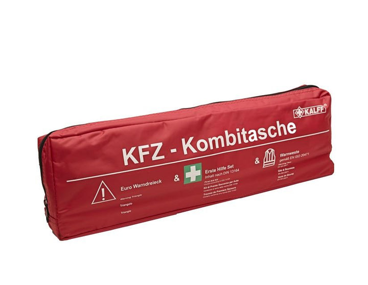Kalff* Premium Erste-Hilfe-Ausrüstung in roter Nylontasche, Standard „Trio“