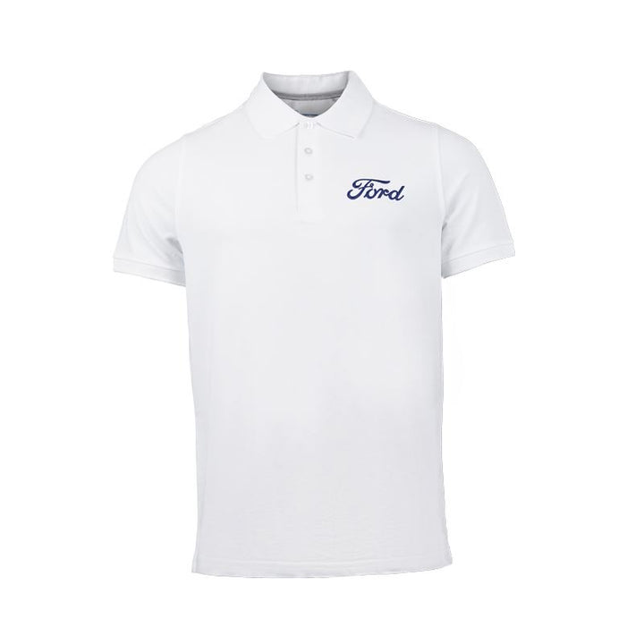 Ford Script Herren Polo-Shirt weiß, S