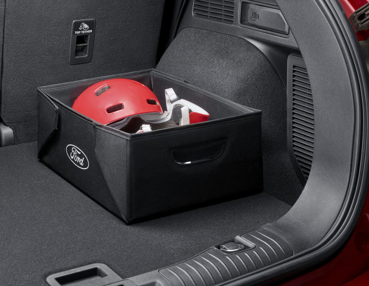 Faltbare Transportbox schwarzer Stoff, mit weißem Ford Oval auf beiden Seiten