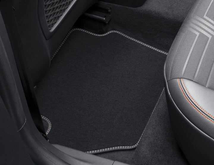 Original Ford Fiesta & Puma Velours-Teppichfußmatten hinten, metallgrau