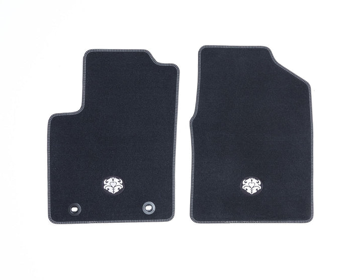 Original Ford Ka 2008-2016 Velours-Teppichfußmatten vorne, schwarz, Naht weiß