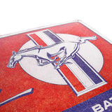 Ford Mustang Blechschild Horse & Stripes Logo rot