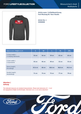 Ford Mustang 60. Years Hoodie grau, L