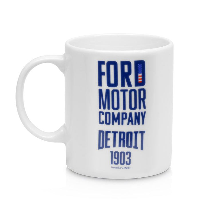 Ford Heritage 1903 Tasse Weiß Blau Porzellan 330ml