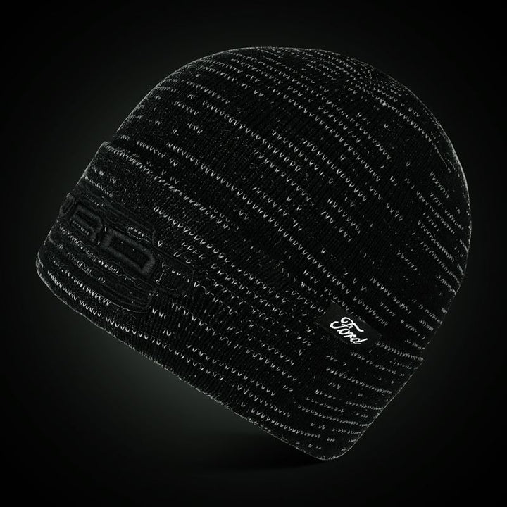 Ford Outdoor Beanie Mütze Schwarz reflektierend