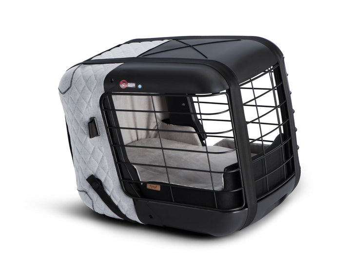 4pets®* Caree Transportbox für Katzen&Hunde, Beifahrer- oder Rücksitz, Cool Grey