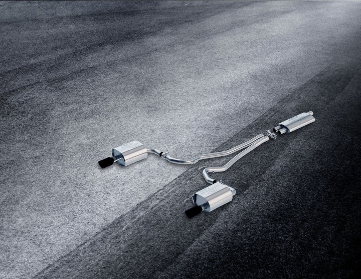 Ford Mustang Sportauspuff Edelstahl, mit zwei schwarzen Endrohren 2216651