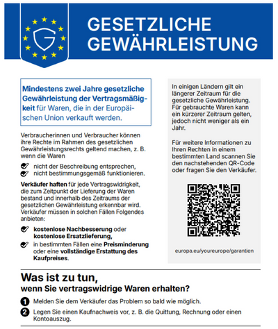Gesetzliche Gewährleistung