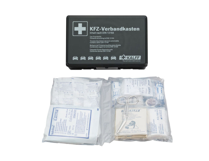 Kalff* Verbandkasten in schwarzer Kunststoffbox