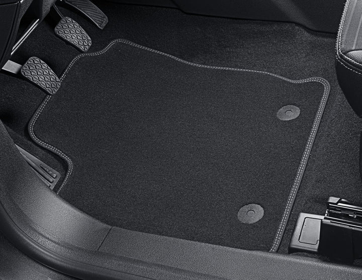 Ford Ecosport Velours-Teppichfußmatten vorne, schwarz, 2x Naht Metal Grey 2554845