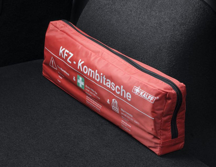 Kalff* Premium Erste-Hilfe-Ausrüstung in roter Nylontasche, Standard „Trio“
