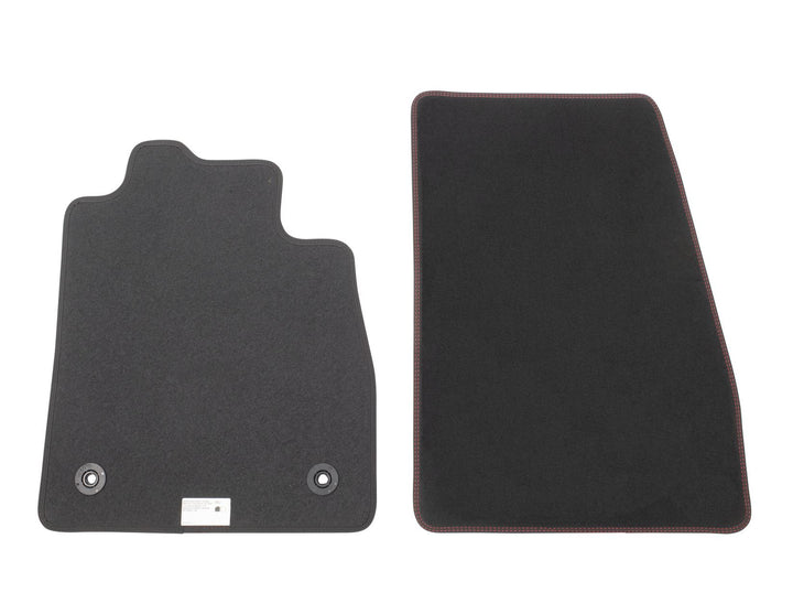 Original Ford Puma & Fiesta Velours-Teppichfußmatten vorne, schwarz, rote Nähte