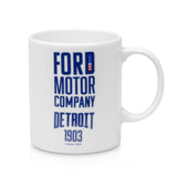 Ford Heritage 1903 Tasse Weiß Blau Porzellan 330ml
