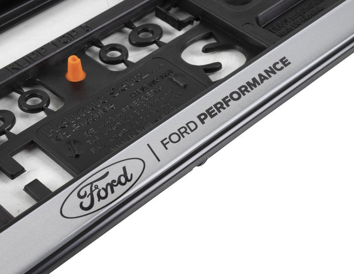 Original Ford Performance Kennzeichenhalter silber, 3D Performance-Logo schwarz
