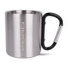 Ford Outdoor Edelstahlbecher mit Karabinergriff Silber 220ml
