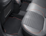Original Ford Fiesta & Puma Velours-Teppichfußmatten hinten, schwarz, rote Nähte