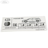 Focus RS Reifendruck Aufkleber