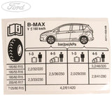 Original Ford B-MAX 2012-2017 Reifen Aufkleber 1831875