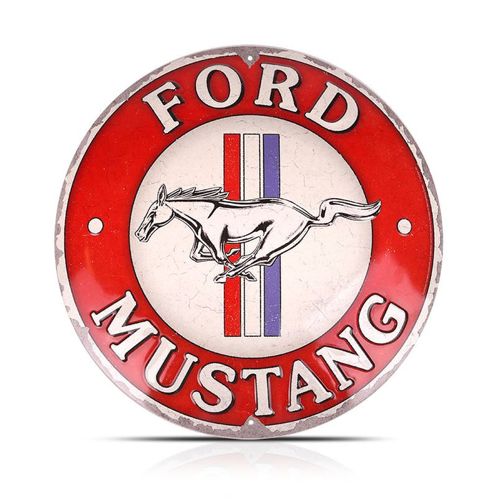 Ford Mustang Retro Blechschild 3 Stripes Logo Rot 30 x 40cm