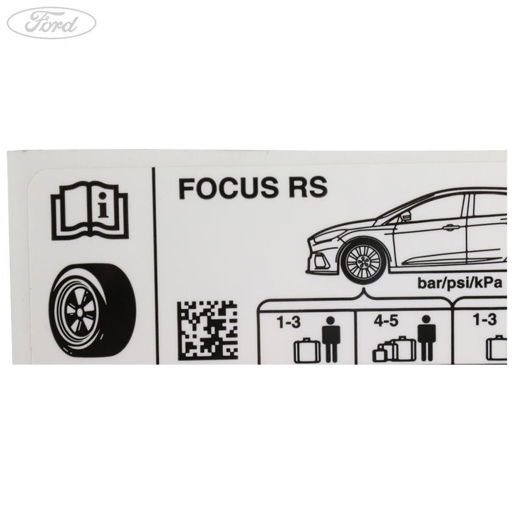 Focus RS Reifendruck Aufkleber