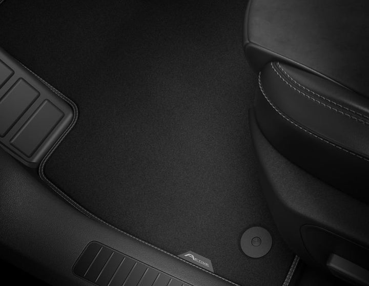 Original Ford Kuga Velours-Teppichfußmatten vorne, schwarz, 2x Naht metallgrau